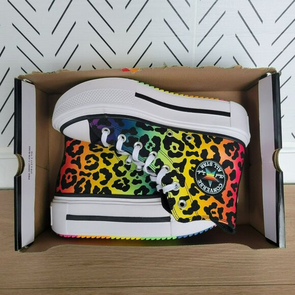 ❤️Converse Chuck Taylor Lift Platform Pride Sz 6 Women's Shoes Leopard A15782C❤️ - Picture 7 of 11